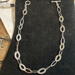 925 oval cable hammered 16” chain